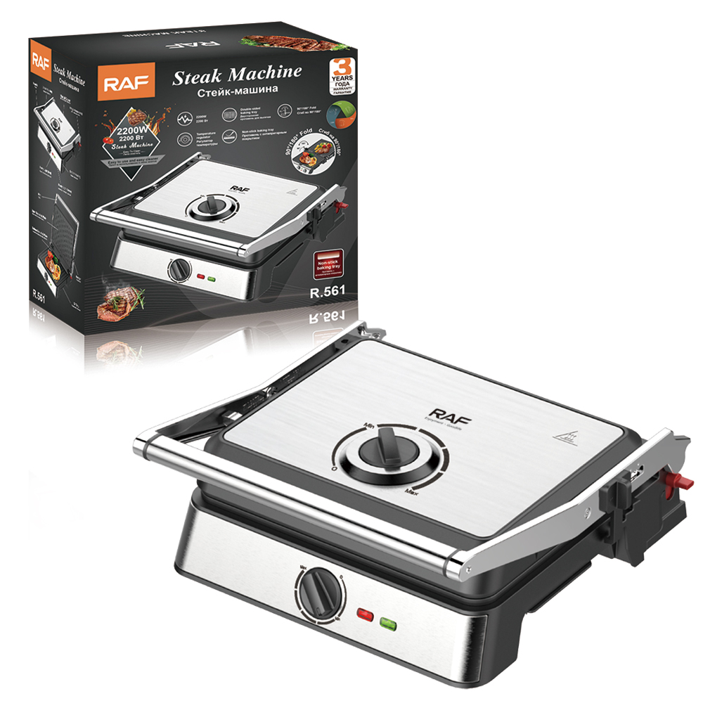 RAF Cross-border European home Panini machine, Sandwich machine, breakfast machine, barbecue and sausage machine, hamburger and steak machine, R.561 details Picture