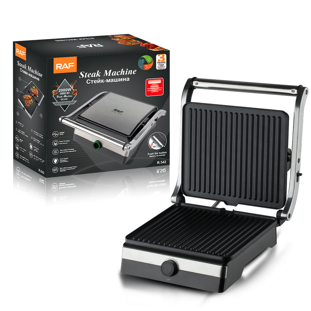 RAF Cross-border European-style home panini machine, sandwich machine, breakfast machine, barbecue and sausage machine, hamburger steak machine Specification image
