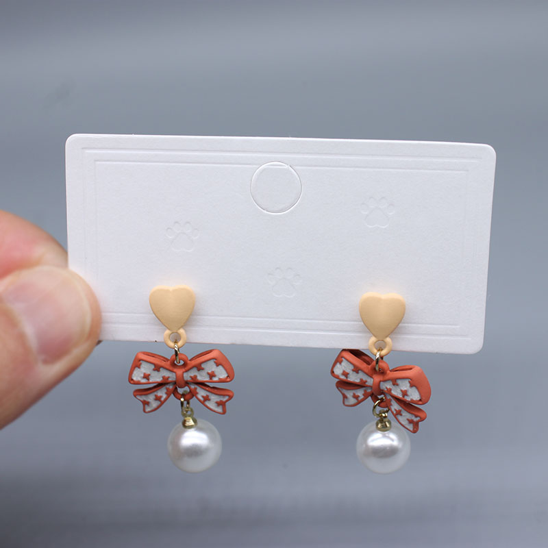 Factory direct sales of packaging accessories: Pair of earrings, stud earrings, card, white card, cardboard, Korean version, universal blank, 7*3.5cm, in stock, 100 pieces per auction details Picture