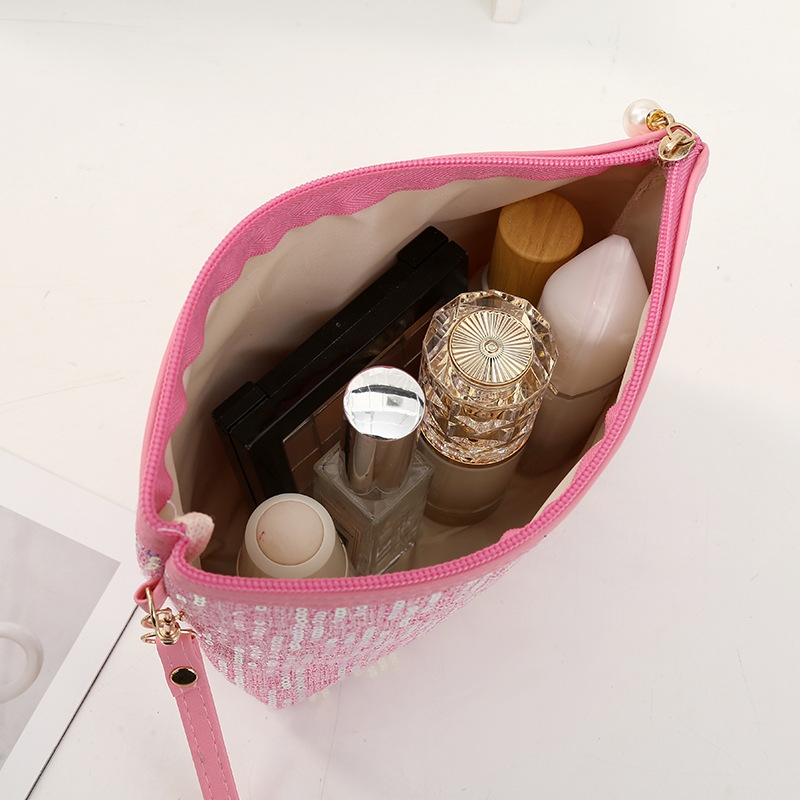 跨境ins风绣亮片大容量化妆包高颜值明星同款便携幻彩妈咪收纳包 细节图