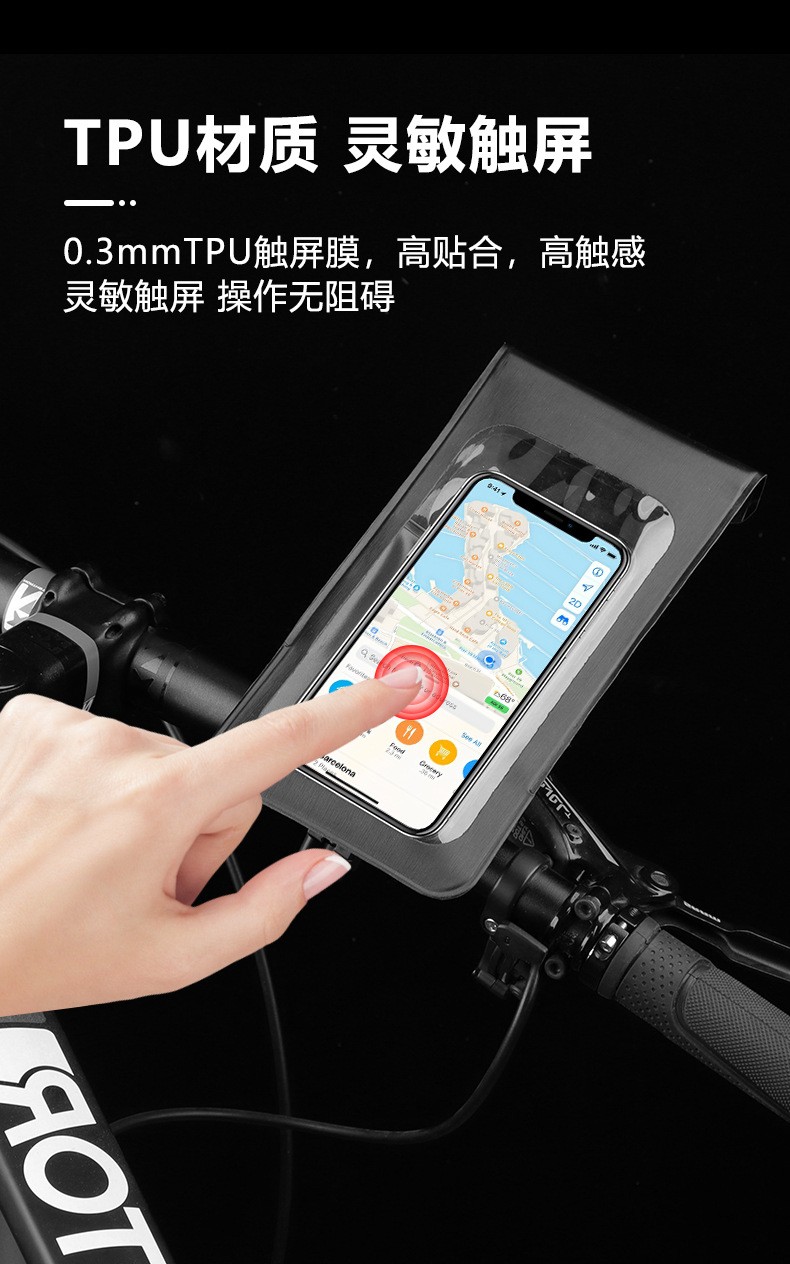 BG-2915BICI cycling bicycle mobile phone waterproof Bag Touch Screen mobile phone bag stand Bicycle waterproof Bag Bag Navigation Stand mobile phone stand equipment pic 5