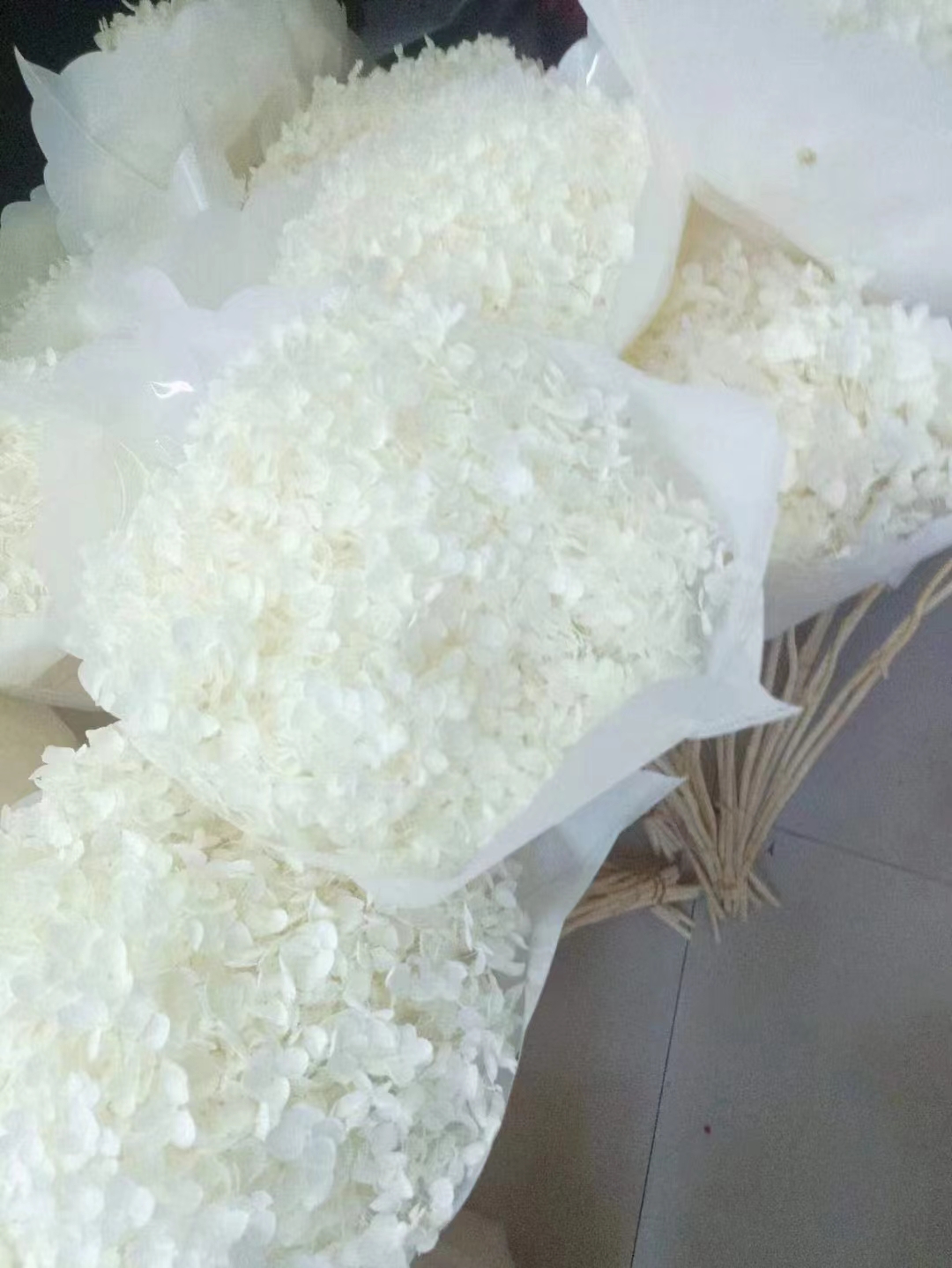 绣球永生花玻璃罩永生花手工编织diy花花束
