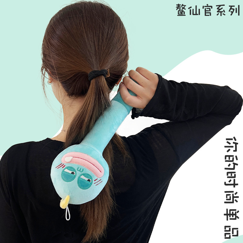 鳌仙官卡通可爱按摩捶敲背棒 康乐屋创意毛绒小锤子 捶背棒敲背锤细节图