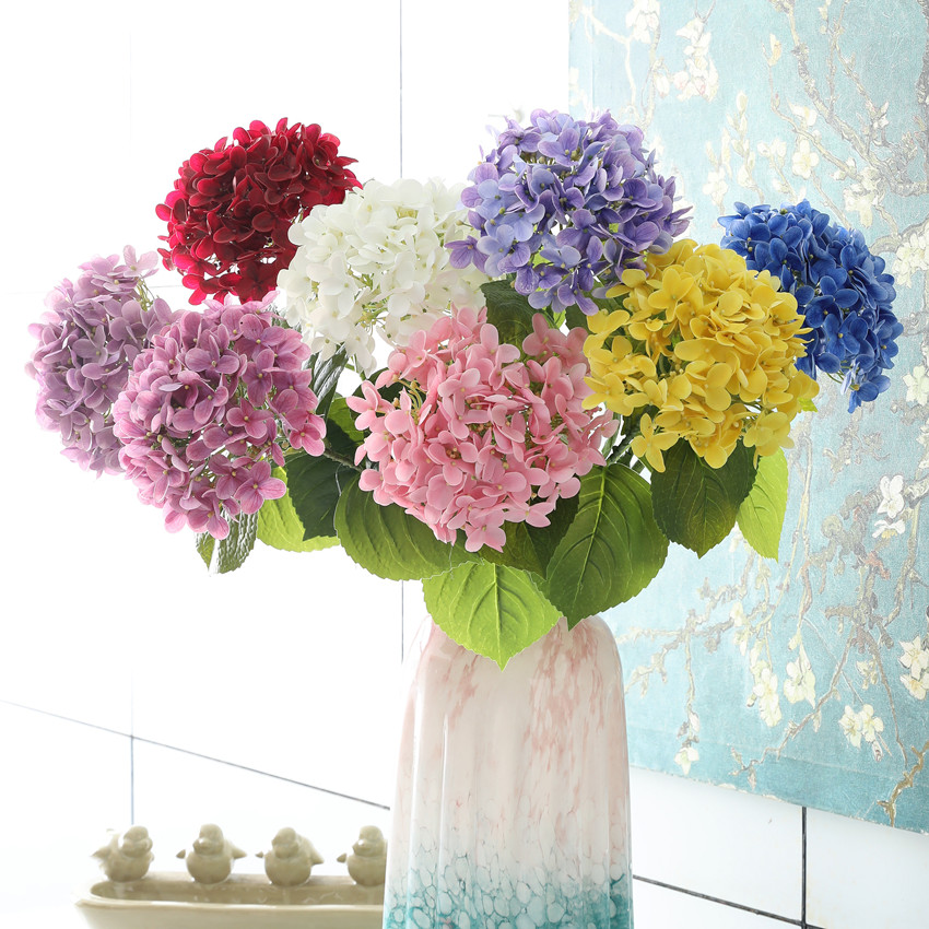 Artificial flowers, French hydrangea artificial flowers, European hydrangea elegant decoration home model room photography with fruit hydrangea artificial flowers pic 1
