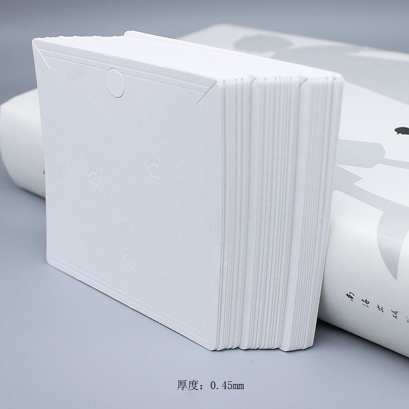 Factory direct sales of packaging accessories, necklaces, cards, white cardboard, Korean version universal blank paper cards, 8*8cm in stock, 100 pieces per purchase Item Picture