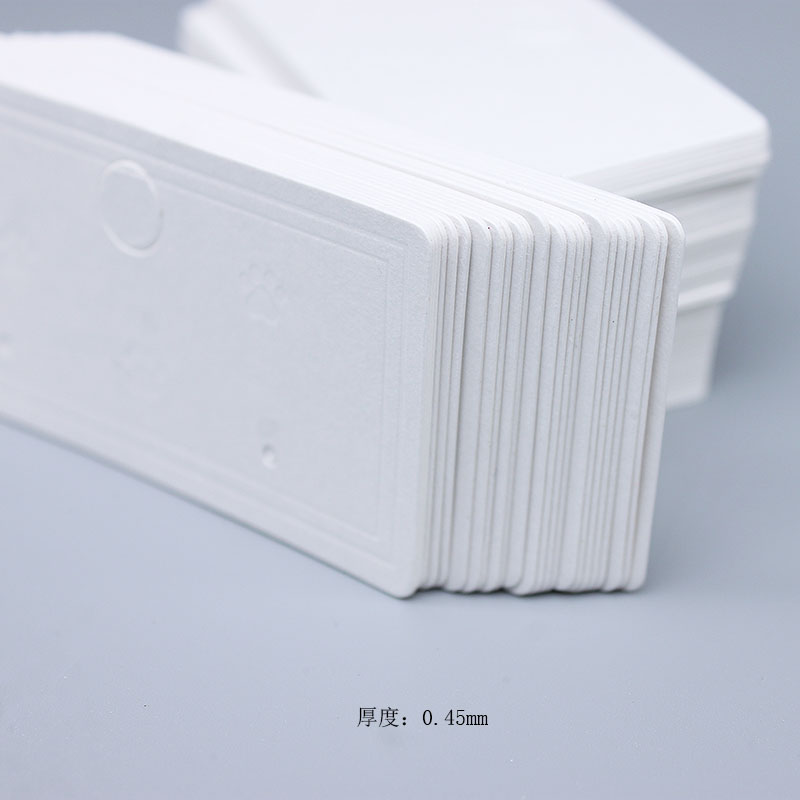 Factory direct sales of packaging accessories: Pair of earrings, stud earrings, card, white card, cardboard, Korean version, universal blank, 7*3.5cm, in stock, 100 pieces per auction Application Scenario