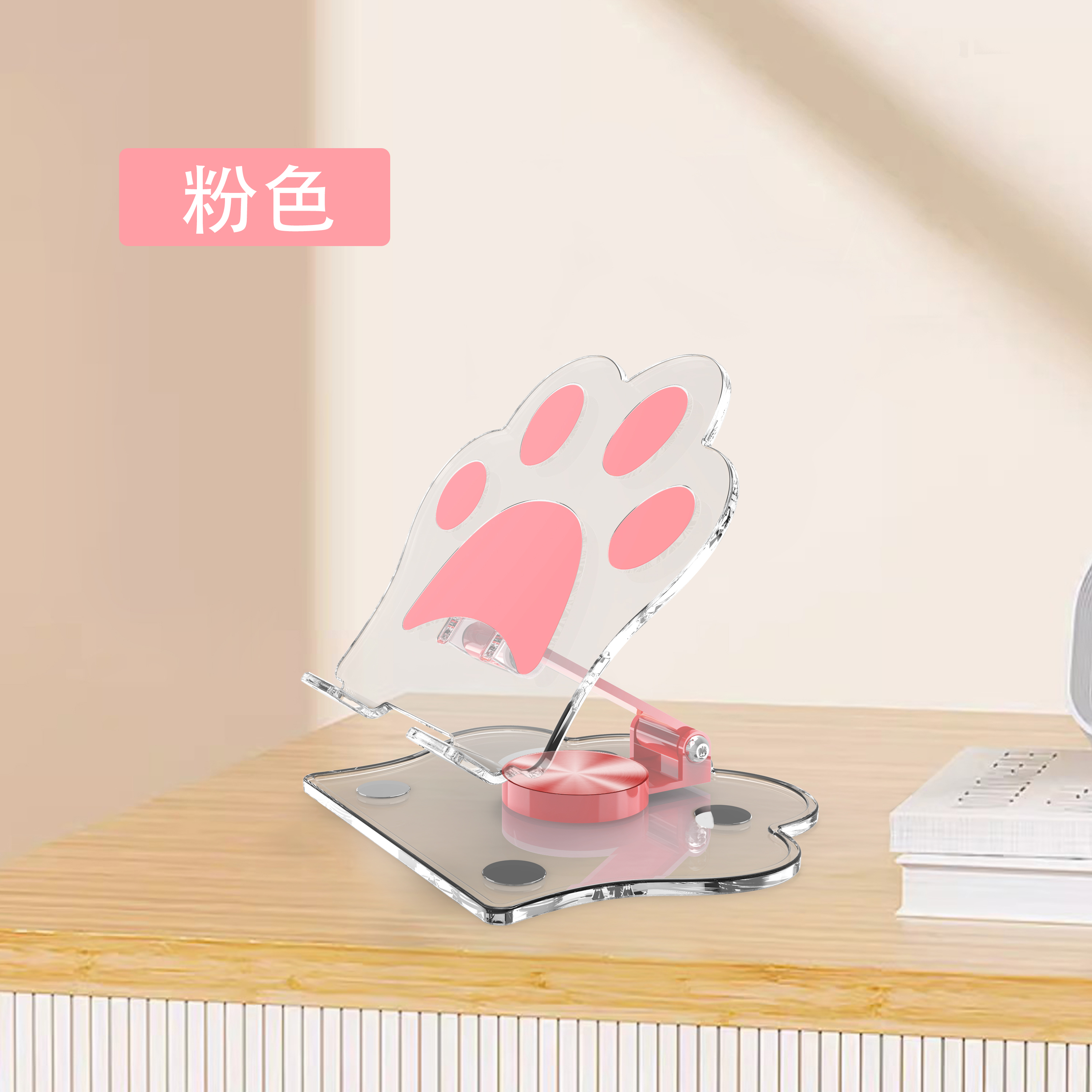 Cat paw stand, mobile phone stand, tablet stand, universal rotating stand for mobile phones and tablets, cute, simple, small and portable stand Application Scenario