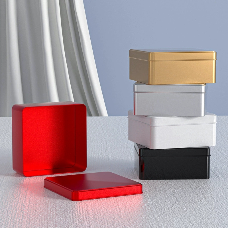 新款正方形马口铁盒12方形铁盒子喜糖果饼干茶叶蛋糕收纳包装磨砂中号正方形铁盒子现货批发