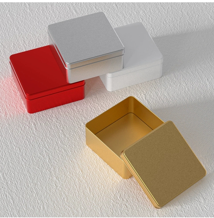 新款正方形马口铁盒12方形铁盒子喜糖果饼干茶叶蛋糕收纳包装磨砂中号正方形铁盒子现货批发详情2