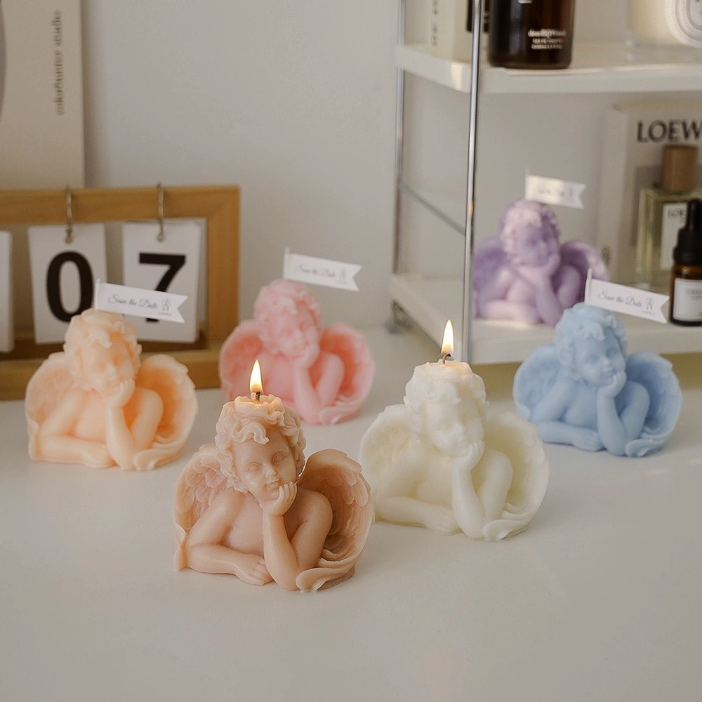 Little Angel with Wings handcrafted sculpture, Fragrance, aromatherapy, candle, cake decoration, decorative item, wedding gift, flameless aromatherapy, solid aromatherapy, aromatherapy, aromatherapy, candle, home aromatherapy, essential oil, aromatherapy, candle, fragrance, aromatherapy Application Scenario