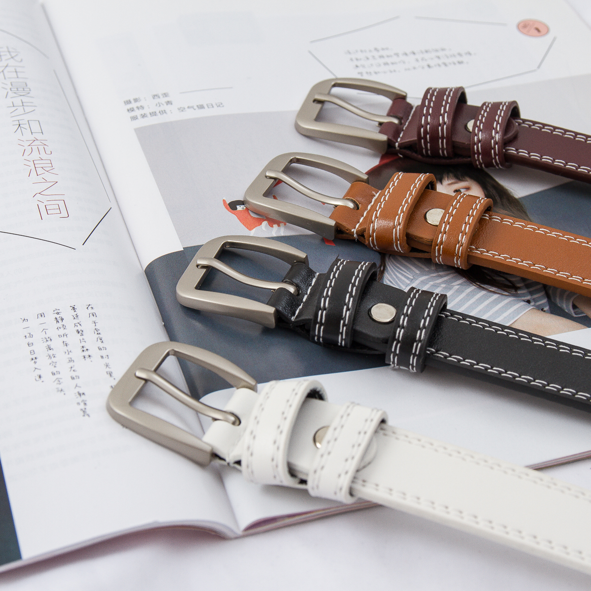 The belt for women is simple, casual and versatile. It's a trendy Korean bf style that is fashionable and individual. It's a Korean-style slim waist belt for women as a decoration Specification image