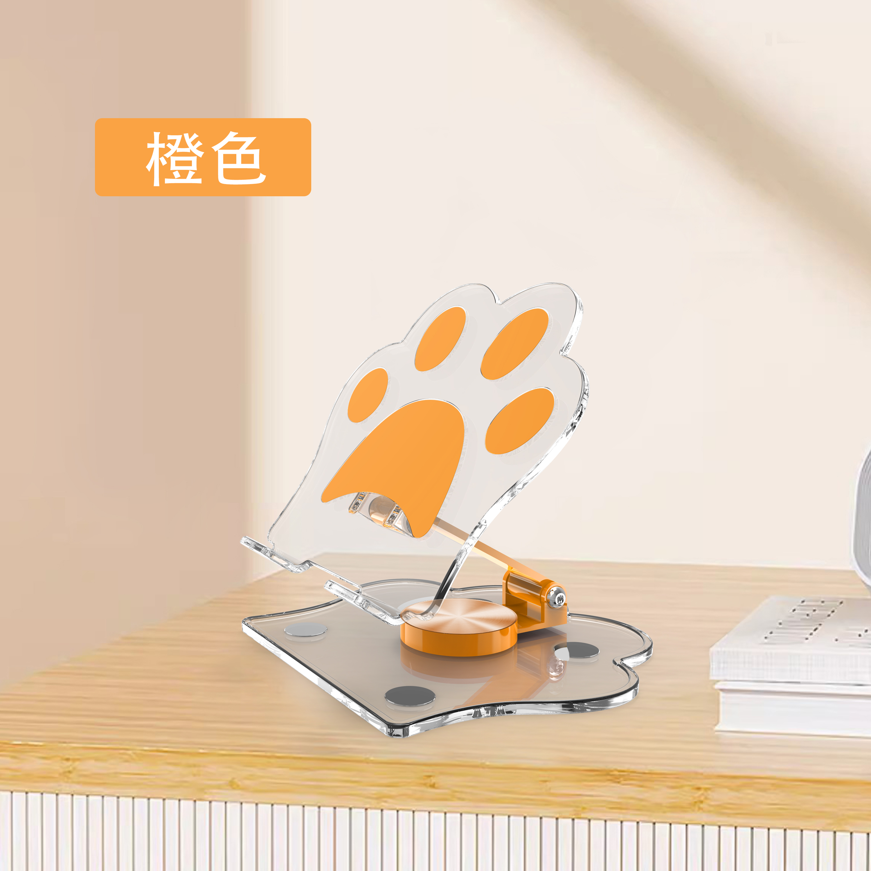 Cat paw stand, mobile phone stand, tablet stand, universal rotating stand for mobile phones and tablets, cute, simple, small and portable stand Specification image