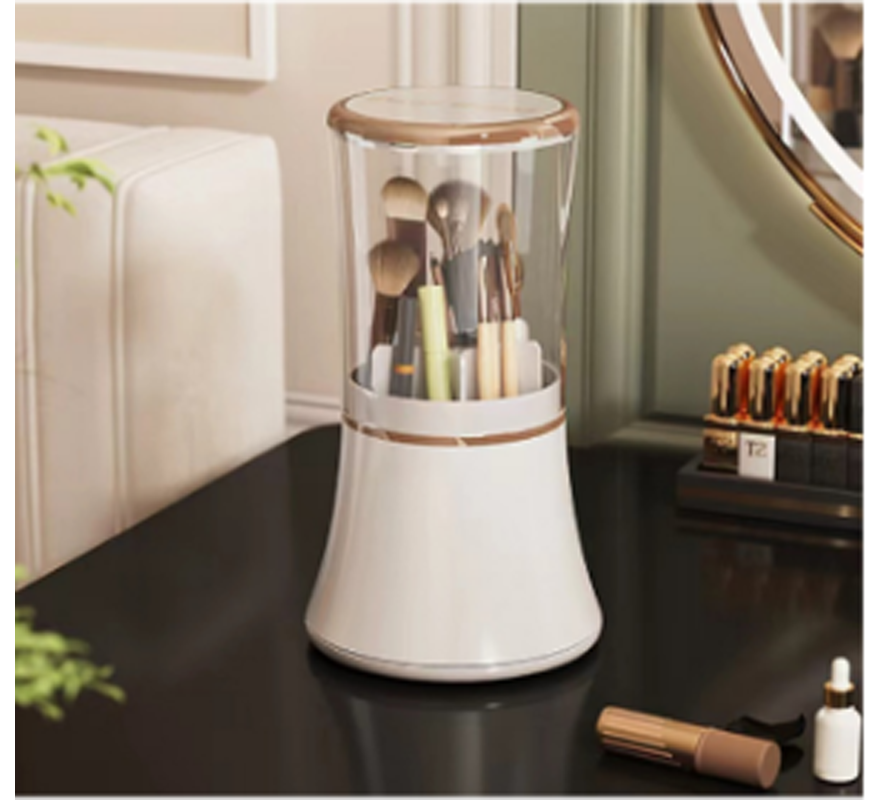 Rotating makeup brush storage cylinder, dressing table brush bucket, desktop makeup brush, lipstick dust-proof pen holder, file box details Picture