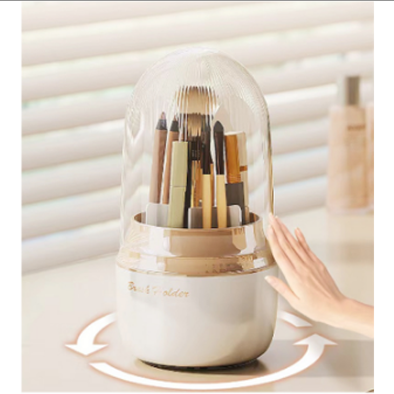 Rotating makeup brush storage cylinder, dressing table brush bucket, desktop makeup brush, lipstick dust-proof pen holder, file box details Picture