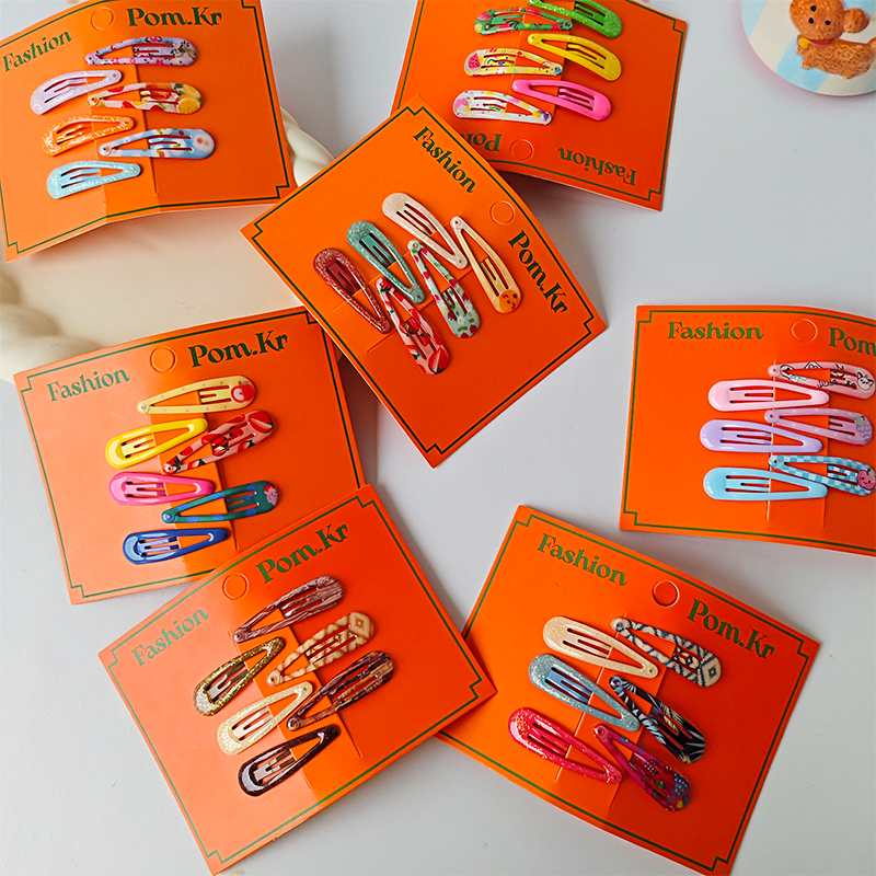 New autumn Korean trendy and fashionable fruit pattern teardrop hair clips, bb clips, bangs clips, children's versatile side clips details Picture