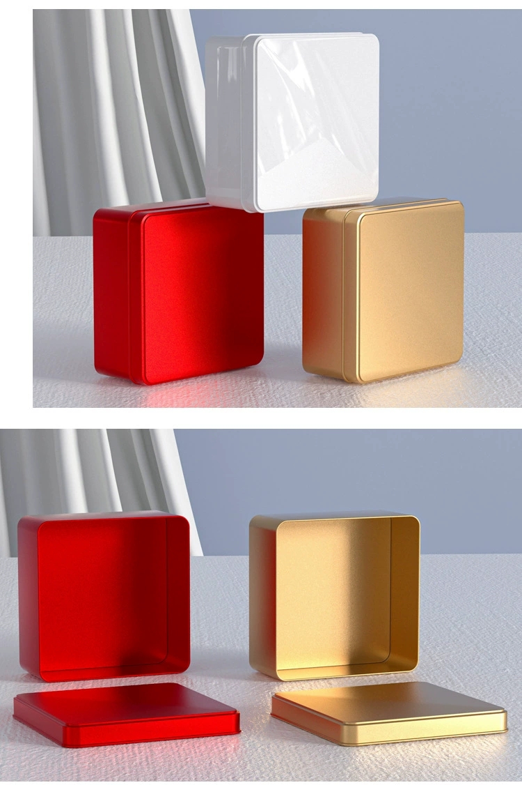 新款正方形马口铁盒12方形铁盒子喜糖果饼干茶叶蛋糕收纳包装磨砂中号正方形铁盒子现货批发详情9