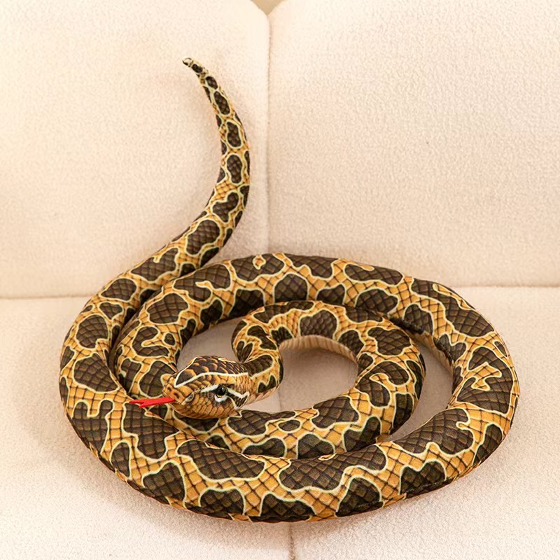 A big python plush toy doll, a funny and mischievous long golden python pillow, a cartoon animal toy that plays tricks on people Item Picture