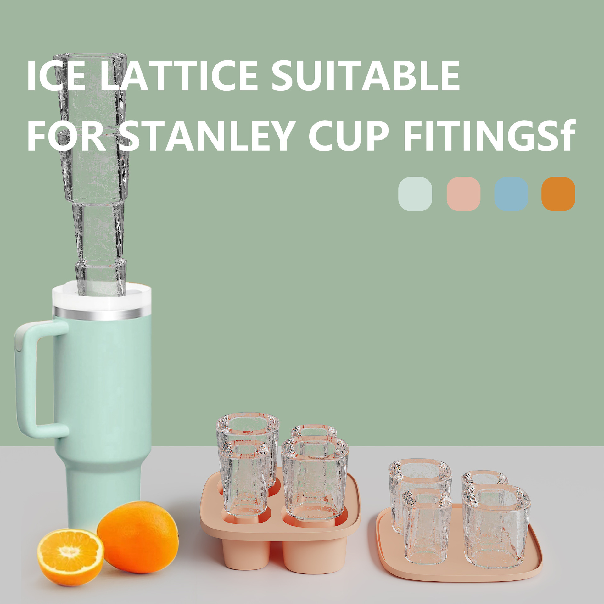 BPA Free Stanley Silicone Ice Cube Mold Tray Maker with Lid