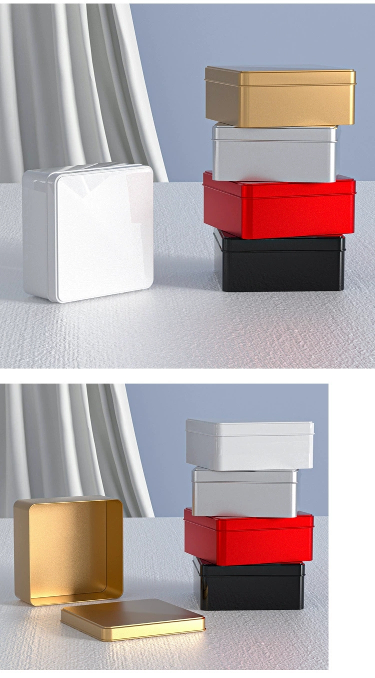 新款正方形马口铁盒12方形铁盒子喜糖果饼干茶叶蛋糕收纳包装磨砂中号正方形铁盒子现货批发详情8