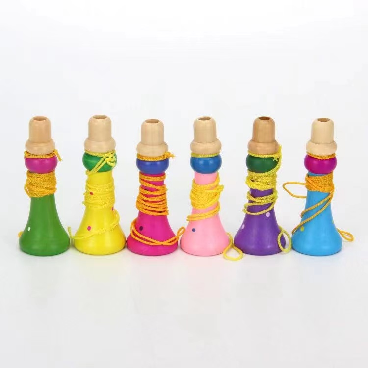 Wooden small horn round lip sound training, lip practice, children's language, saliva mouth muscle, lip closure, lung capacity improvement, children's educational toys, baby and toddler blowing music, blowing Musical Instruments for enlightenment, blowing whistles, whistles Item Picture