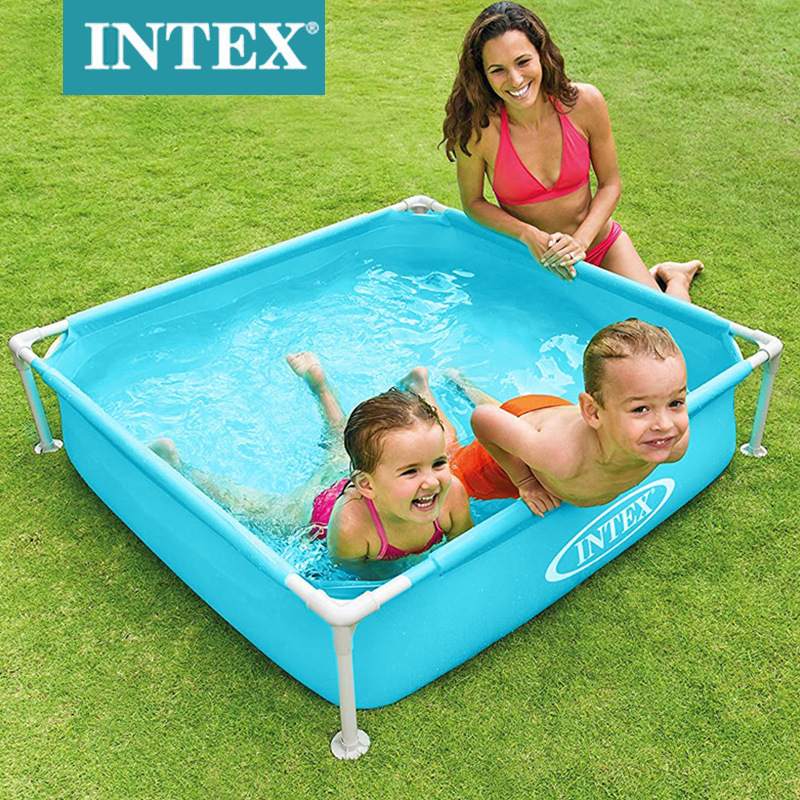 INTEX57173 Baby swimming pool, children's square mesh frame pool, baby bathtub, play and fishing pool Application Scenario
