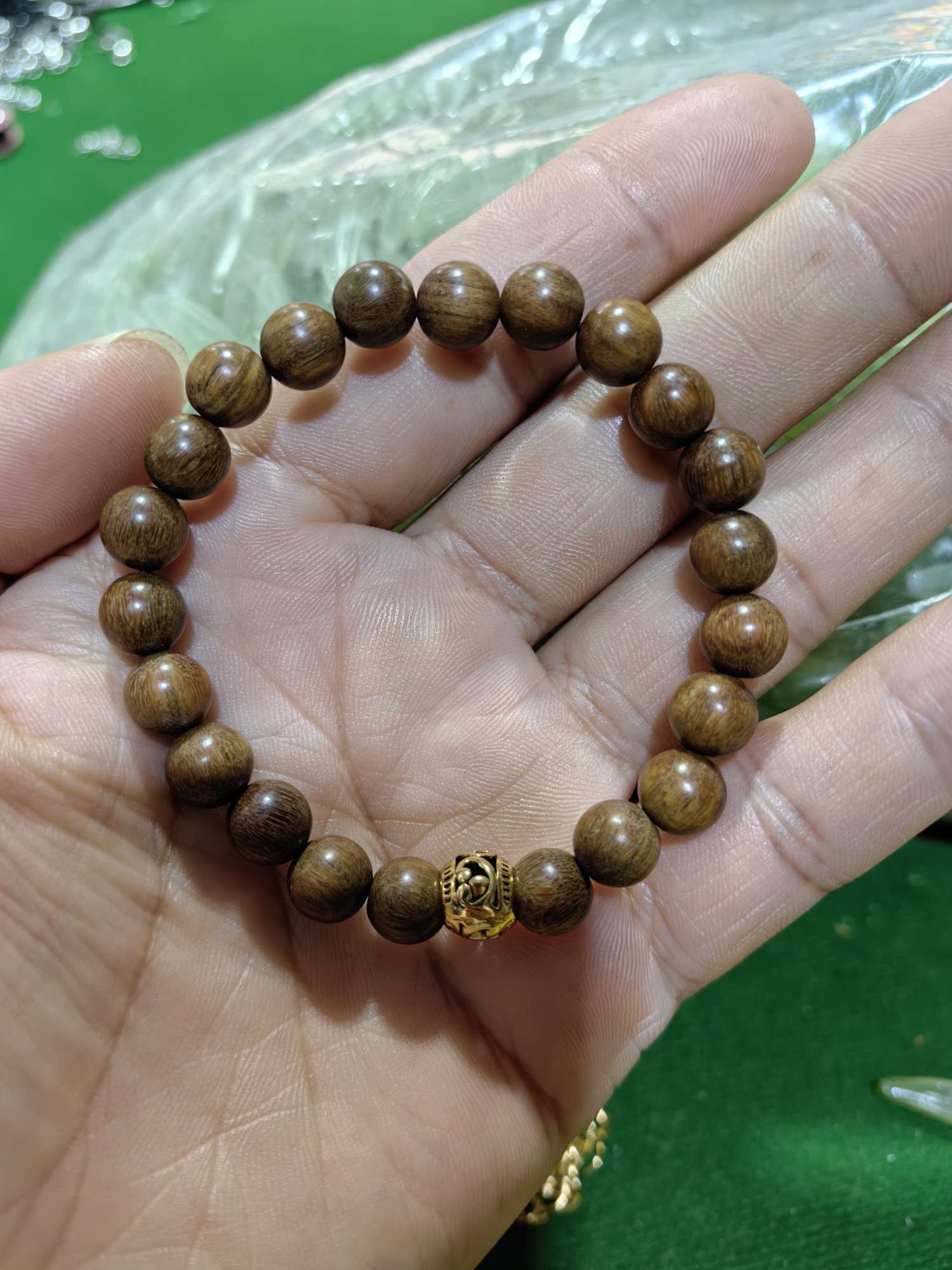 菩提文玩手串女款 精致手饰 高档饰品 手串艺术品 独特设计 绿檀