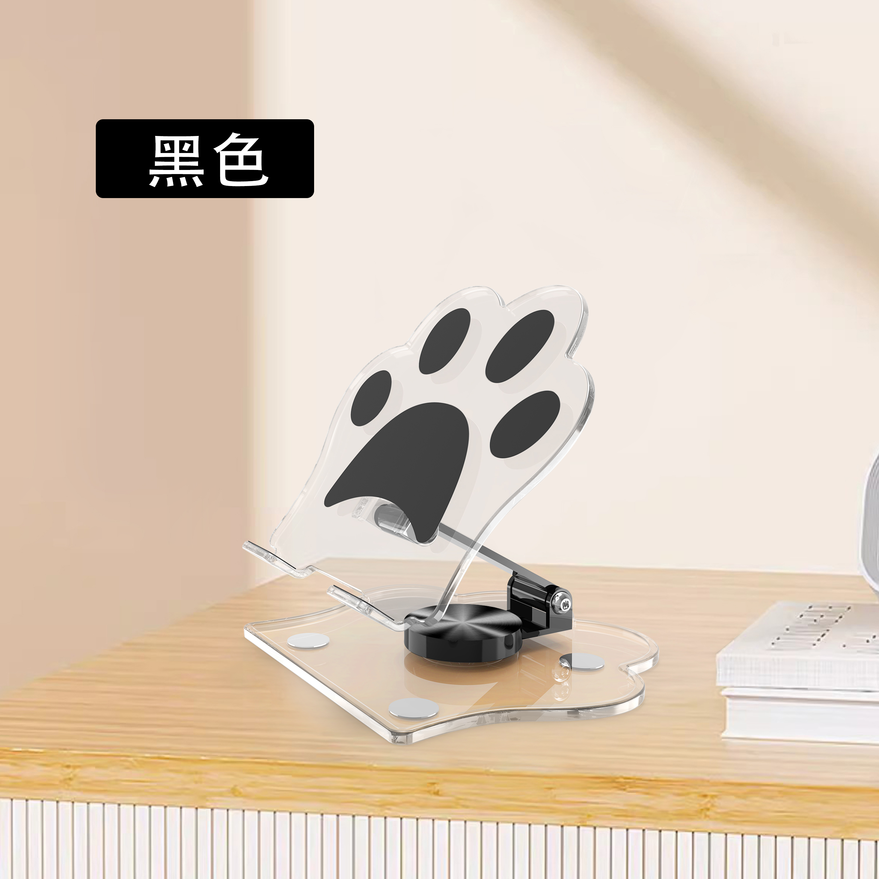 The big cat paw stand for mobile phones and tablets is cute in appearance, simple to operate, compact and portable. It is a rotating stand Item Picture