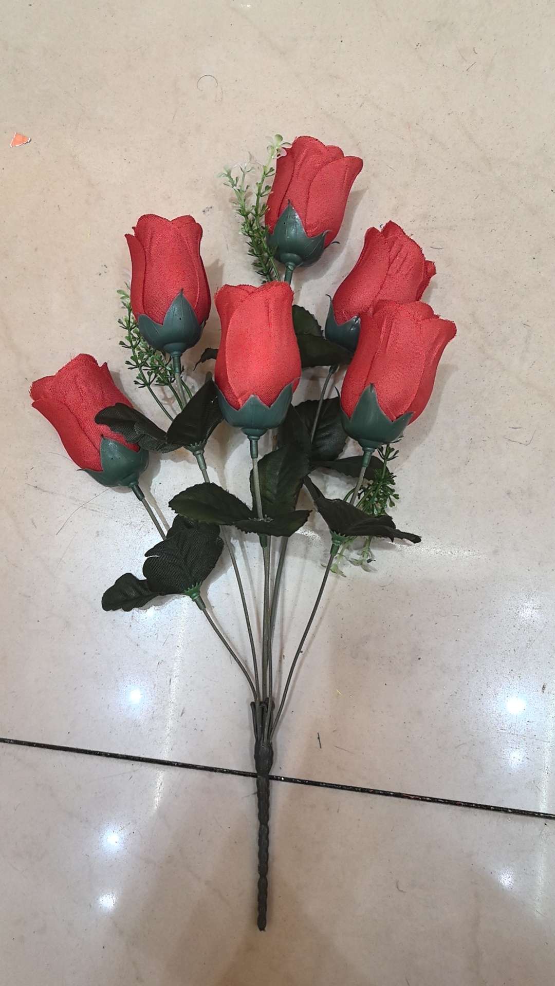 办公文化仿真园艺花礼盒仿真花束拉菲草针织花pu花头花装饰品细节图