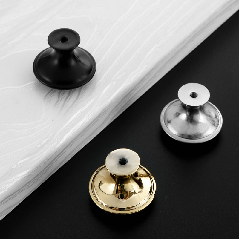 Stainless steel single-hole handle, gold and black cabinet, shoe cabinet, mushroom door handle, simple drawer, round furniture handle Specification drawing