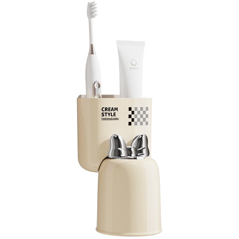 G13-Y0619牙刷置物架卫生间壁挂式漱口杯牙杯收纳架电动牙刷架子牙刷架牙刷置物架白底实物图