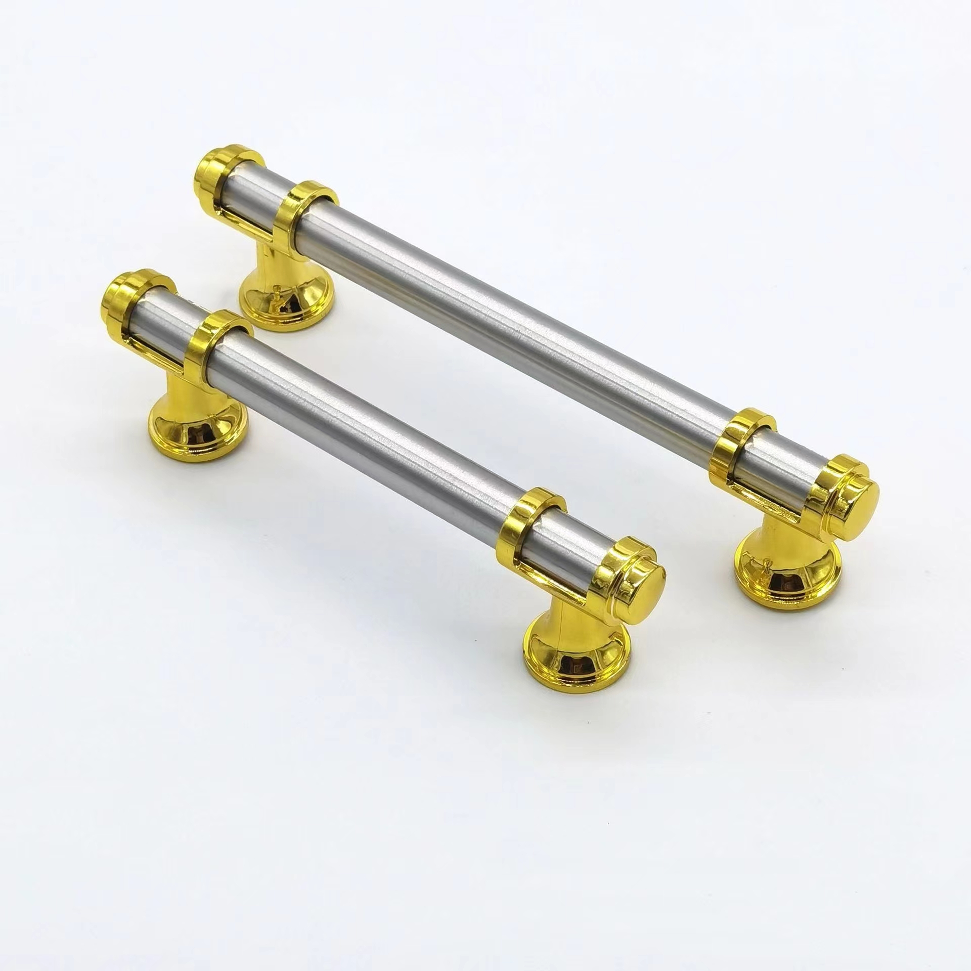 Stainless steel sliding cabinet door handle, wardrobe cabinet handle, T-shaped door handle, hollow light luxury cabinet door handle, round tube stainless steel hollow handle details Picture