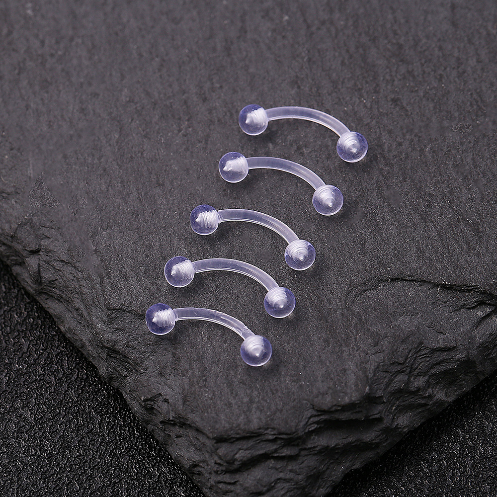 厂家直供新款眉钉透明款简约自然元素感眉钉饰品圆弧工艺外贸批发