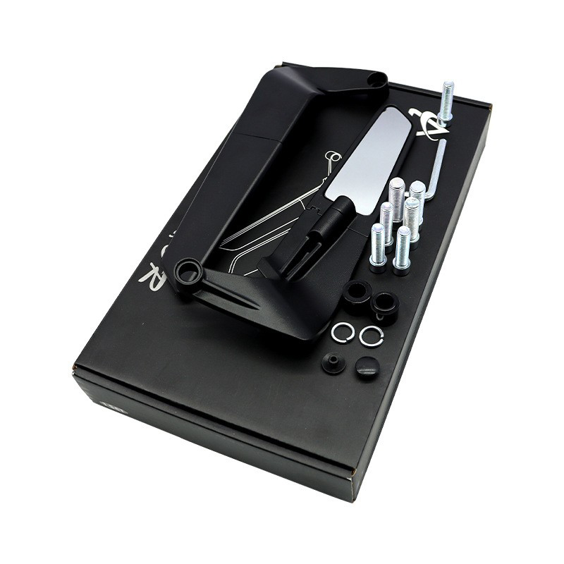 231112定风翼电动摩托车后视镜电瓶车后照镜 铝合金平面后视镜反光观后镜倒车镜白底实物图