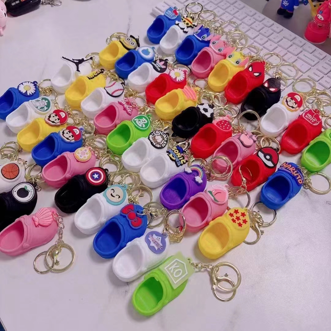 Crocs silicone cartoon key chain cartoon decoration Specification drawing
