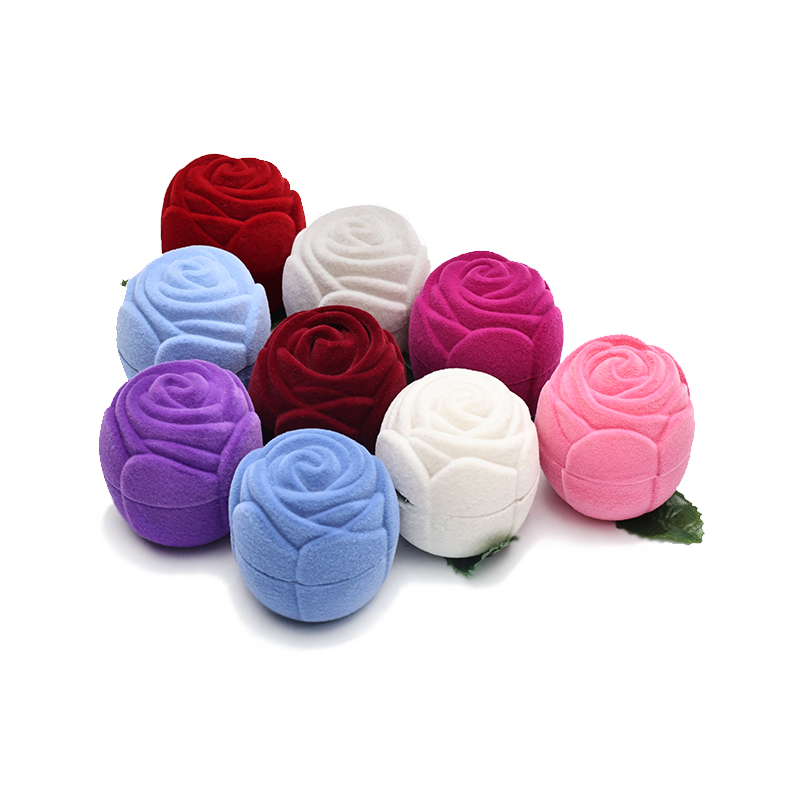 情人节玫瑰戒指盒母亲节红色玫瑰戒指盒定制颜色LOGO首饰盒详情3