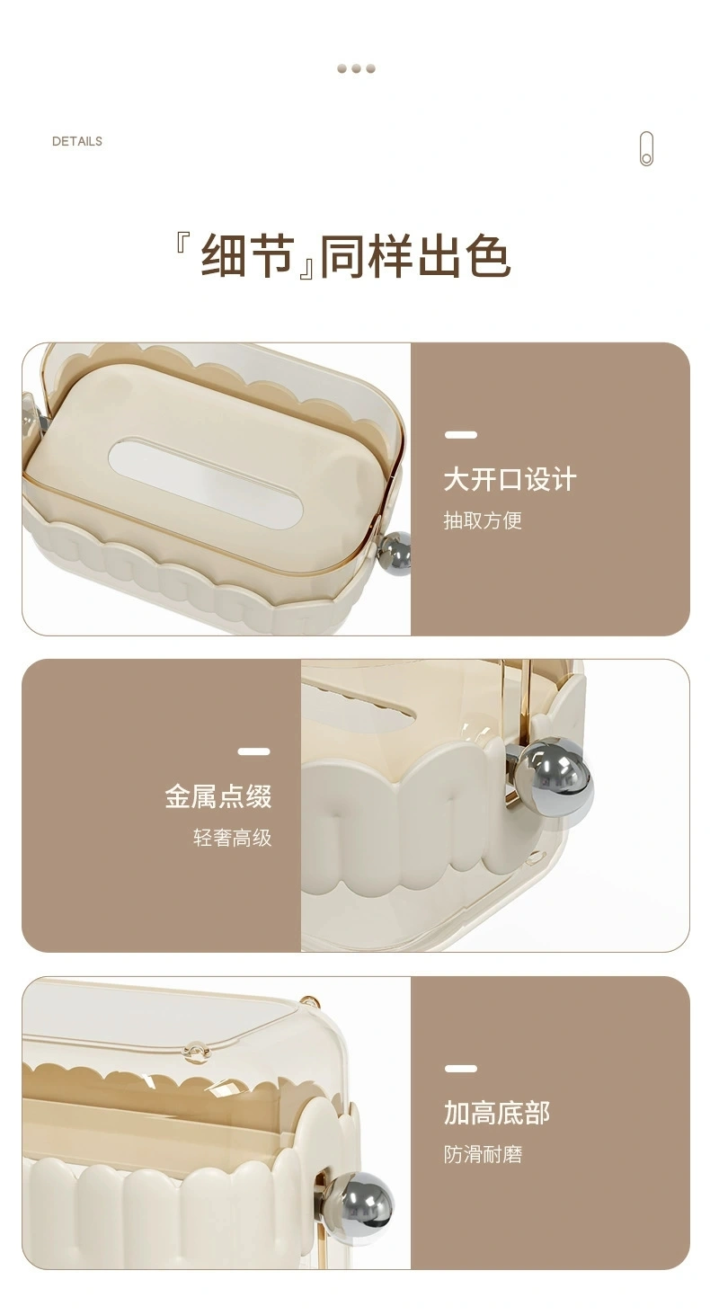 M23-8006 Living room coffee table, dining room, light luxury tissue box, kitchen table, cream-style tissue box, tissue storage box detail image 13