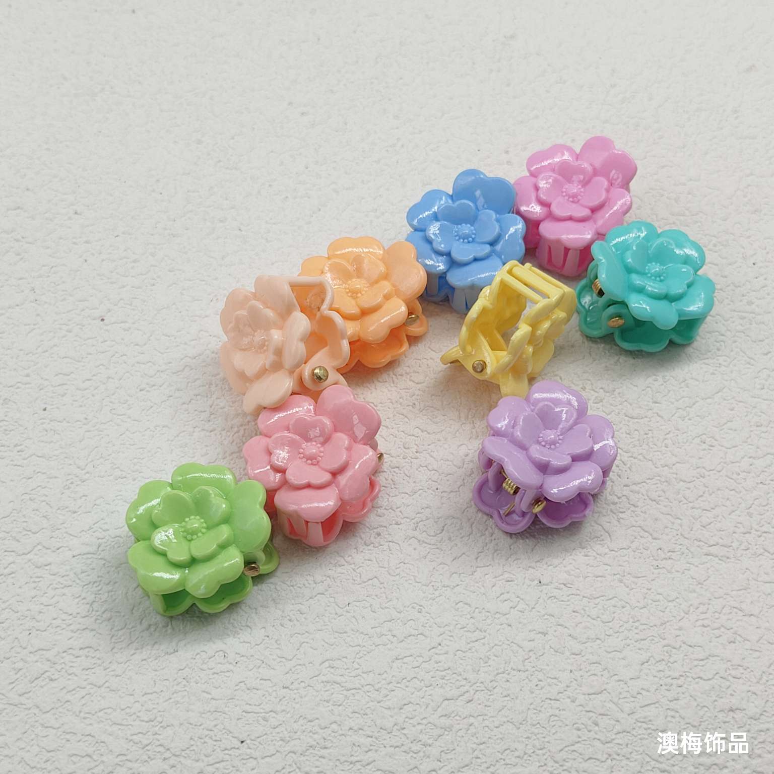2CM mini flower hair clips, children's hair clips, small bangs hair clips, top clips, broken hair clips, rose hair clips, solid color Specification image