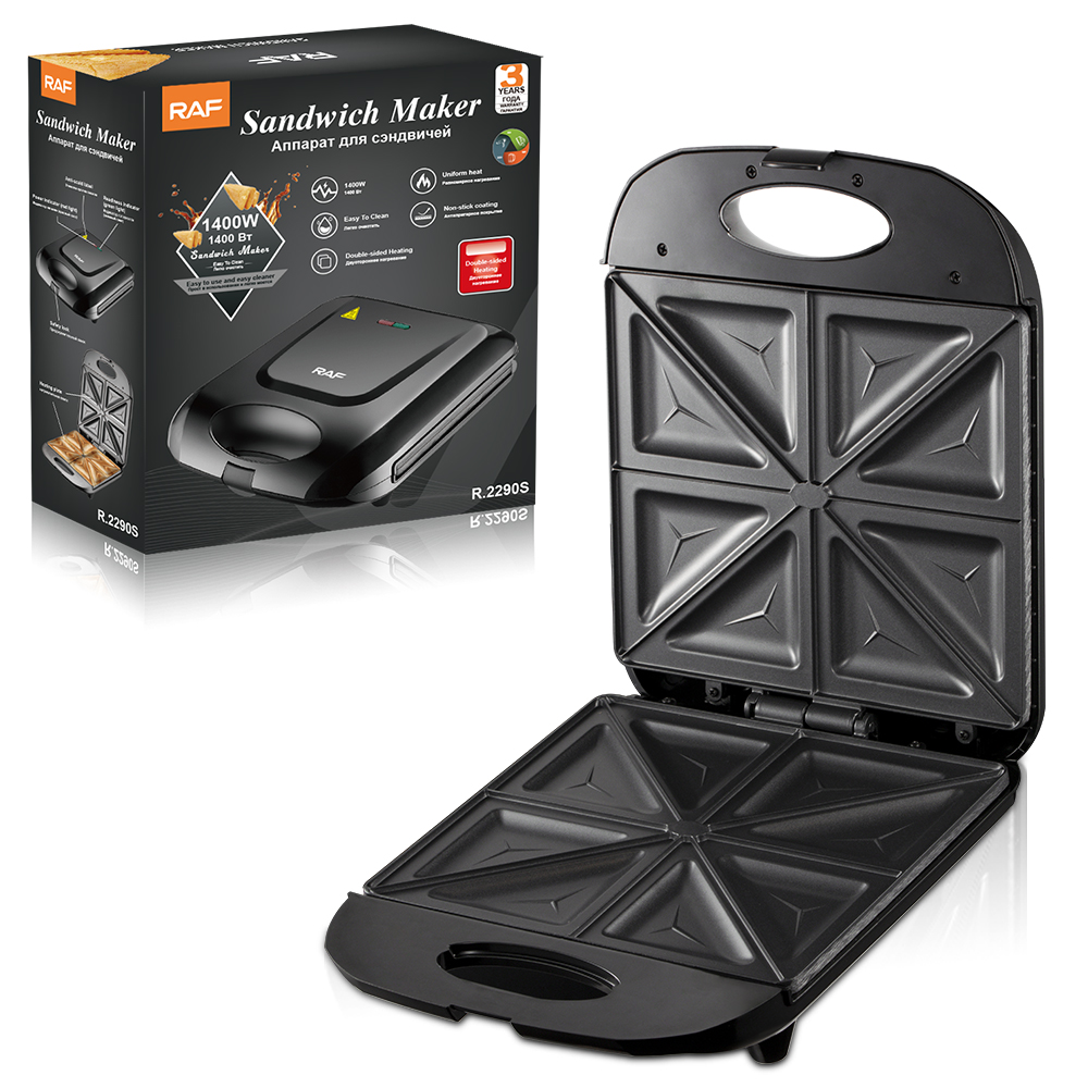 RAF European-standard cross-border household double-sided heating sandwich machine, multi-functional toaster and waffle breakfast machine details Picture