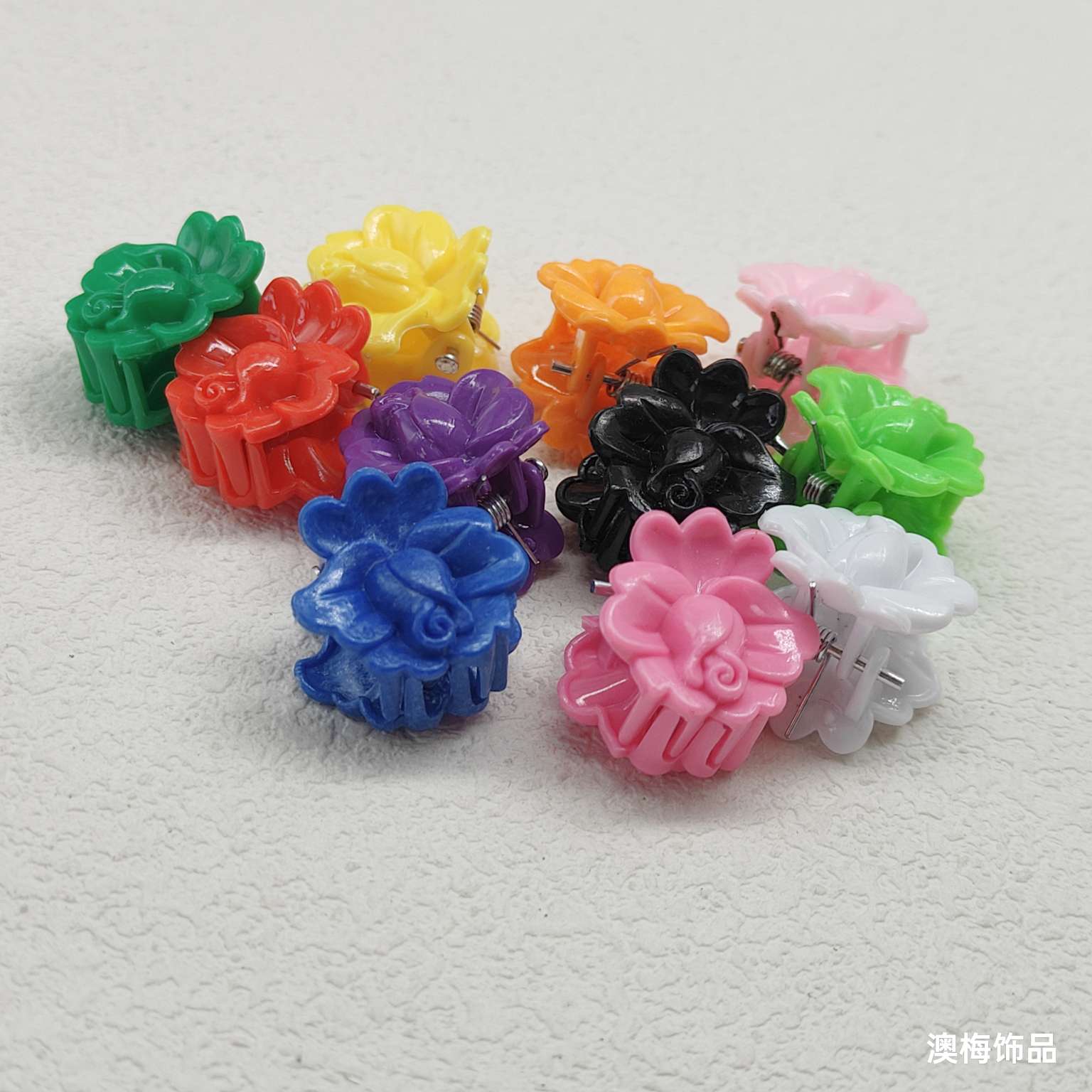 2CM mini flower matte hair clips, children's hair clips, small bangs, top clips, broken hair clips, rose hair clips, solid color detail image 4