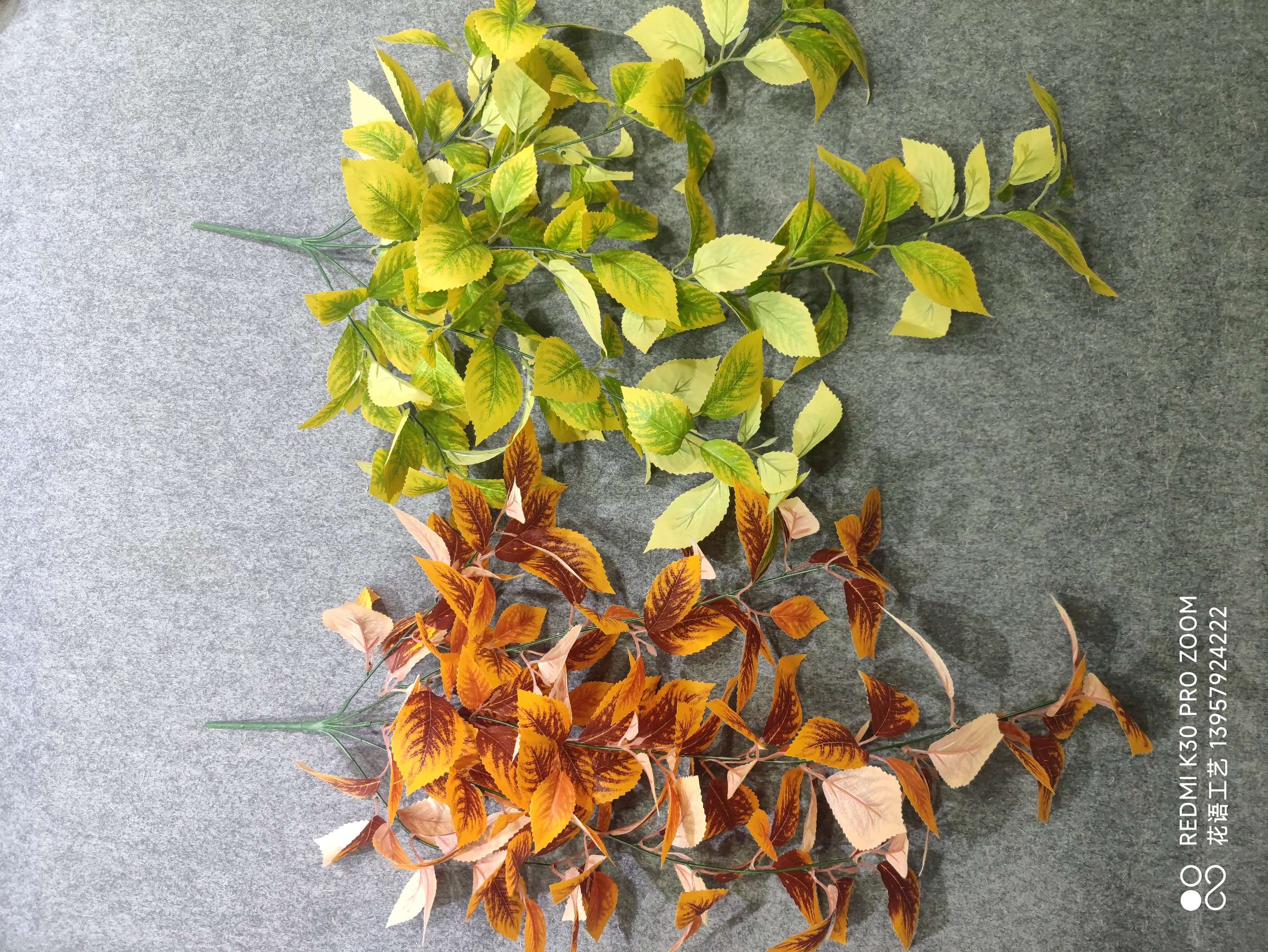 Autumn maple leaf simulation plant garden landscaping plant wall design, green plant home flower art DIY ornaments, artificial leaf export pic 11