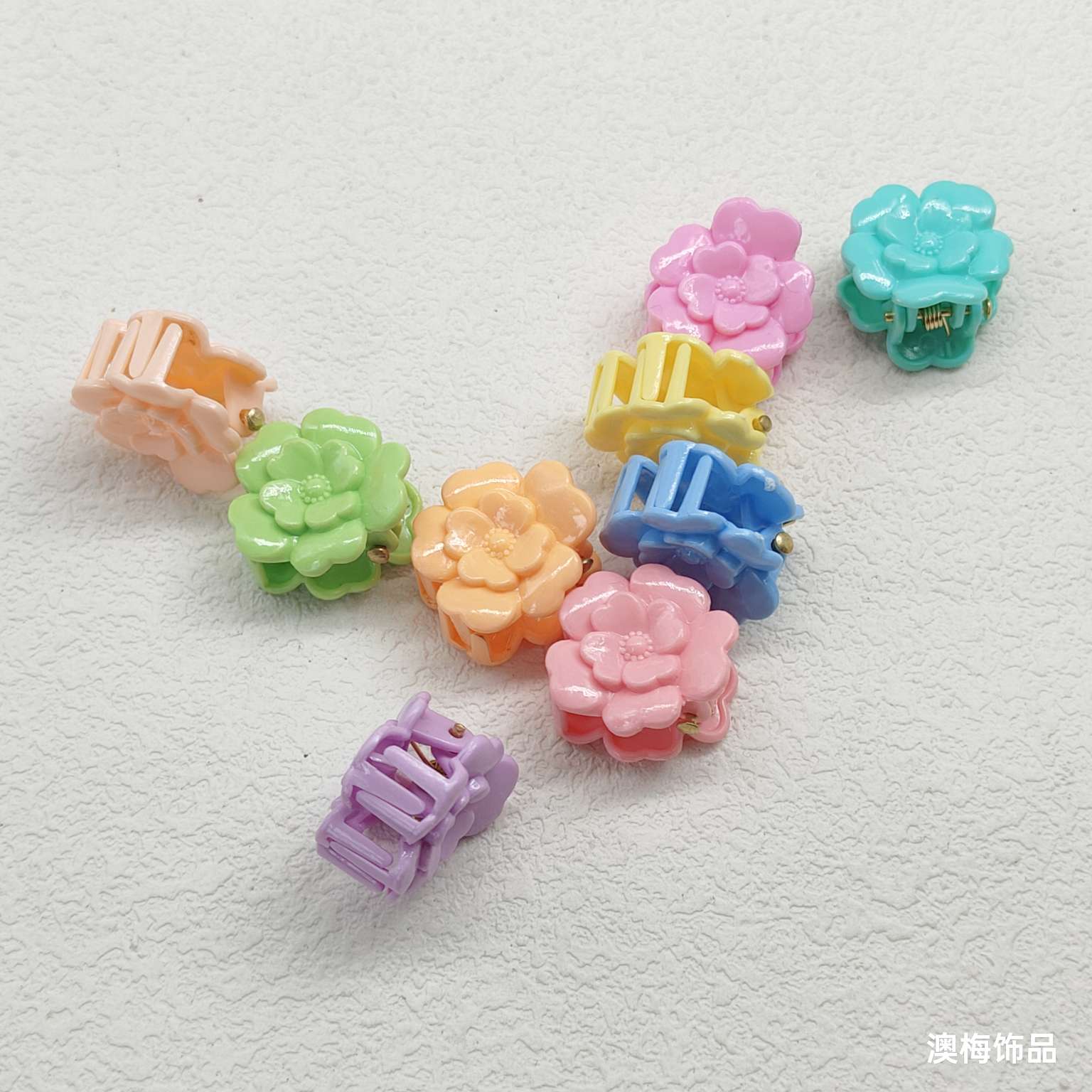 2CM mini flower hair clips, children's hair clips, small bangs hair clips, top clips, broken hair clips, rose hair clips, solid color details Picture
