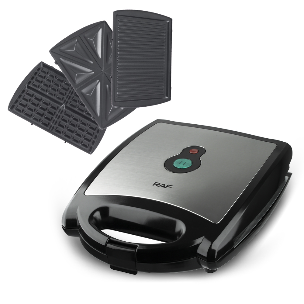RAF European-style cross-border three-in-one multi-functional waffle machine, sandwich and steak machine, breakfast baking, toast and bread Specification drawing