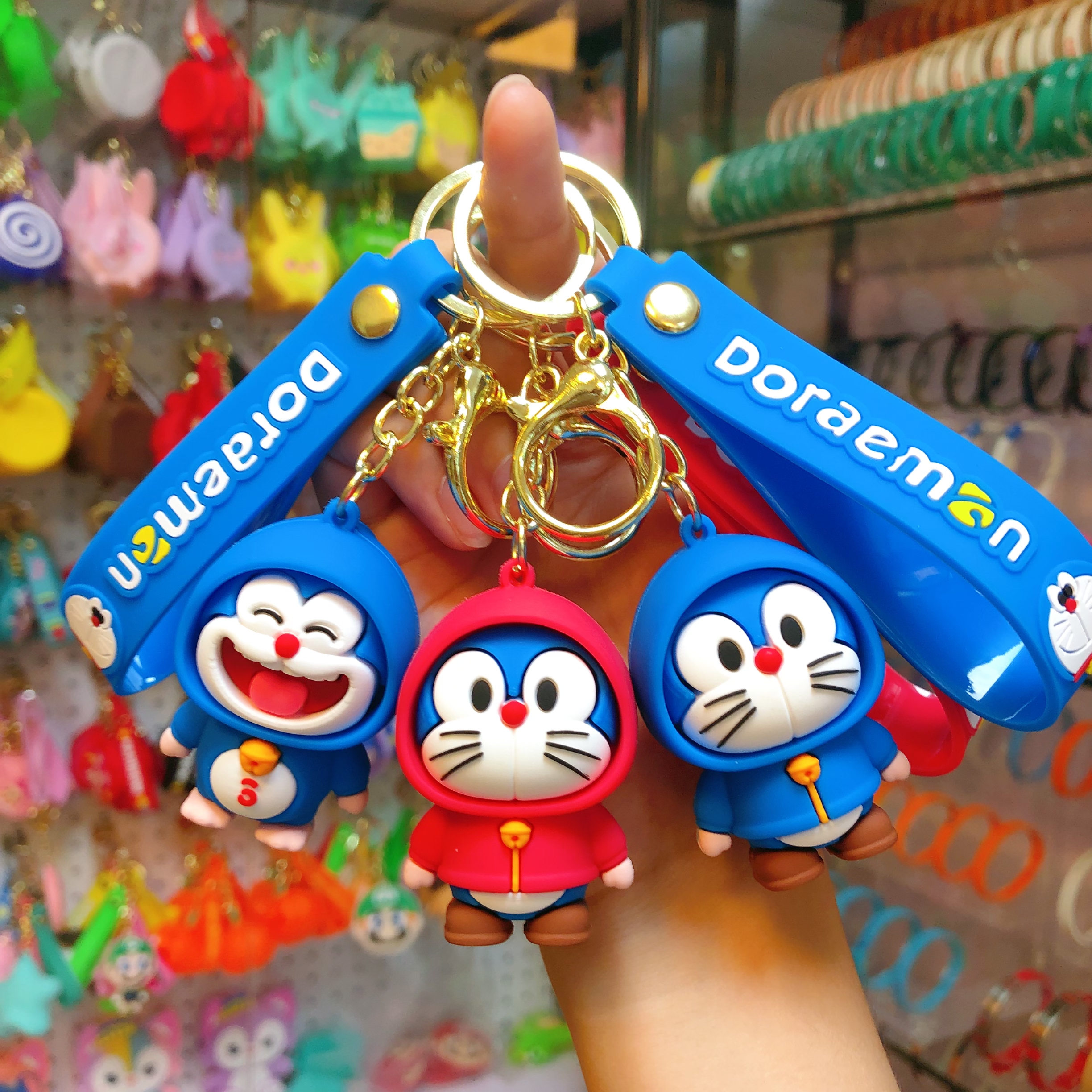 Dibujos animados doraemon llavero lindo lindo gato jingle PVC bolsa colgante llavero del coche regalo al por mayor dibujos animados doraemon llavero lindo gato jingle PVC bolsa colgante llave del coche details Picture