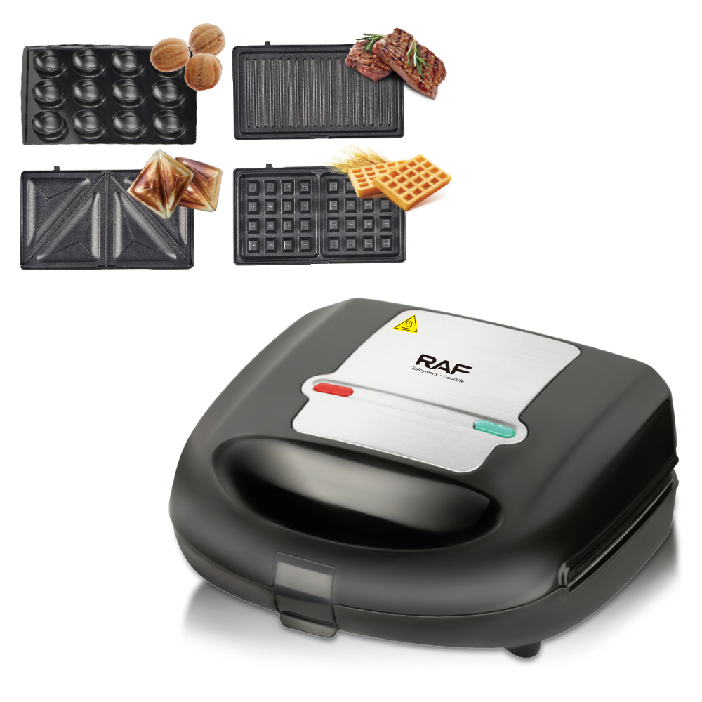 RAF European-standard cross-border four-in-one sandwich machine, breakfast machine, double-sided heating, multi-functional toaster and waffle maker Application Scenario