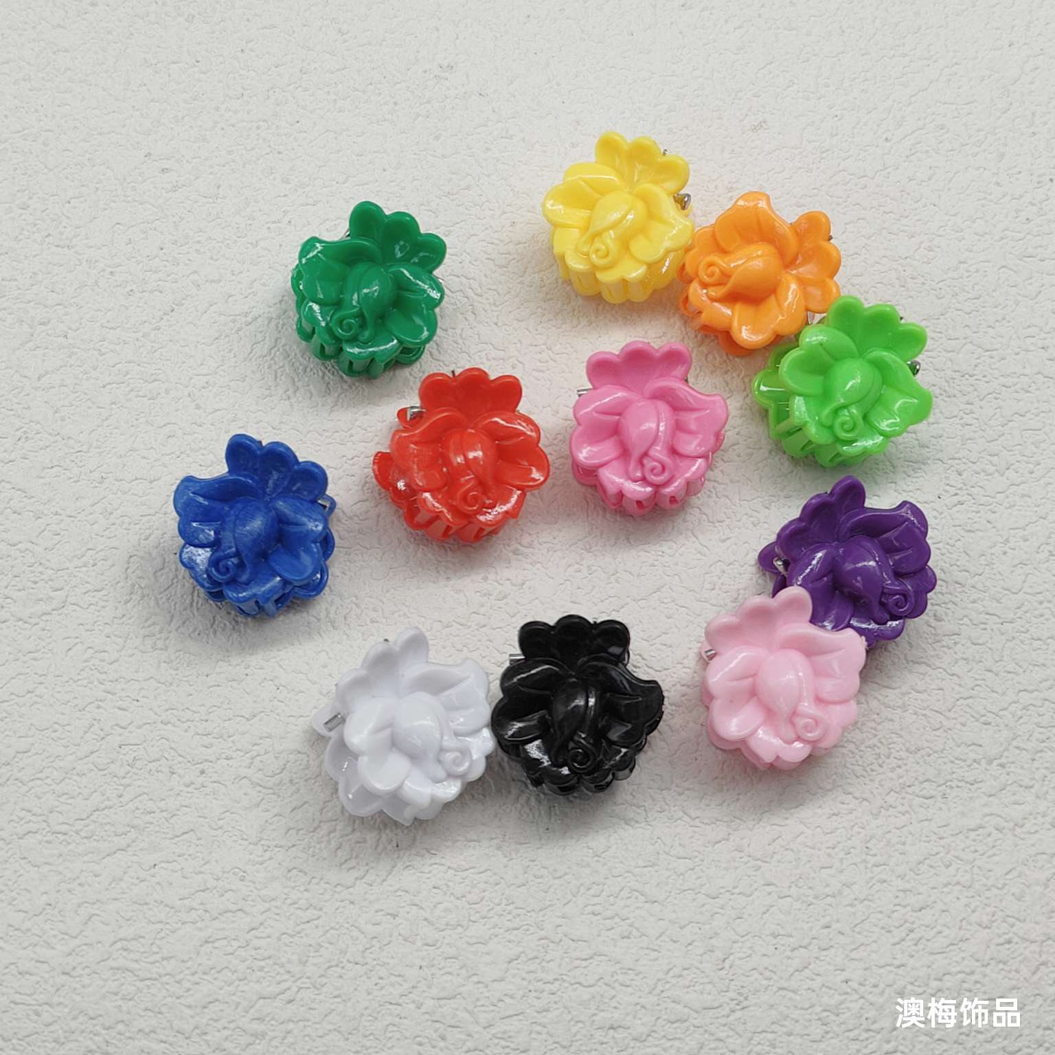 2CM mini flower matte hair clips, children's hair clips, small bangs, top clips, broken hair clips, rose hair clips, solid color detail image 1