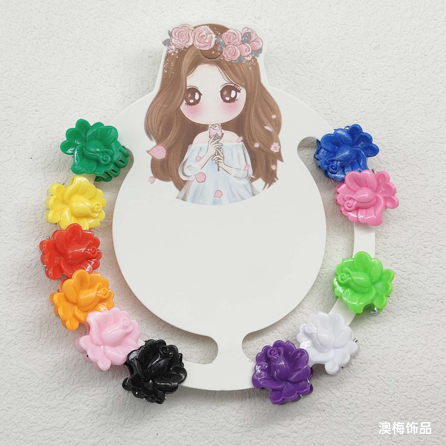 2CM mini flower matte hair clips, children's hair clips, small bangs, top clips, broken hair clips, rose hair clips, solid color detail image 5