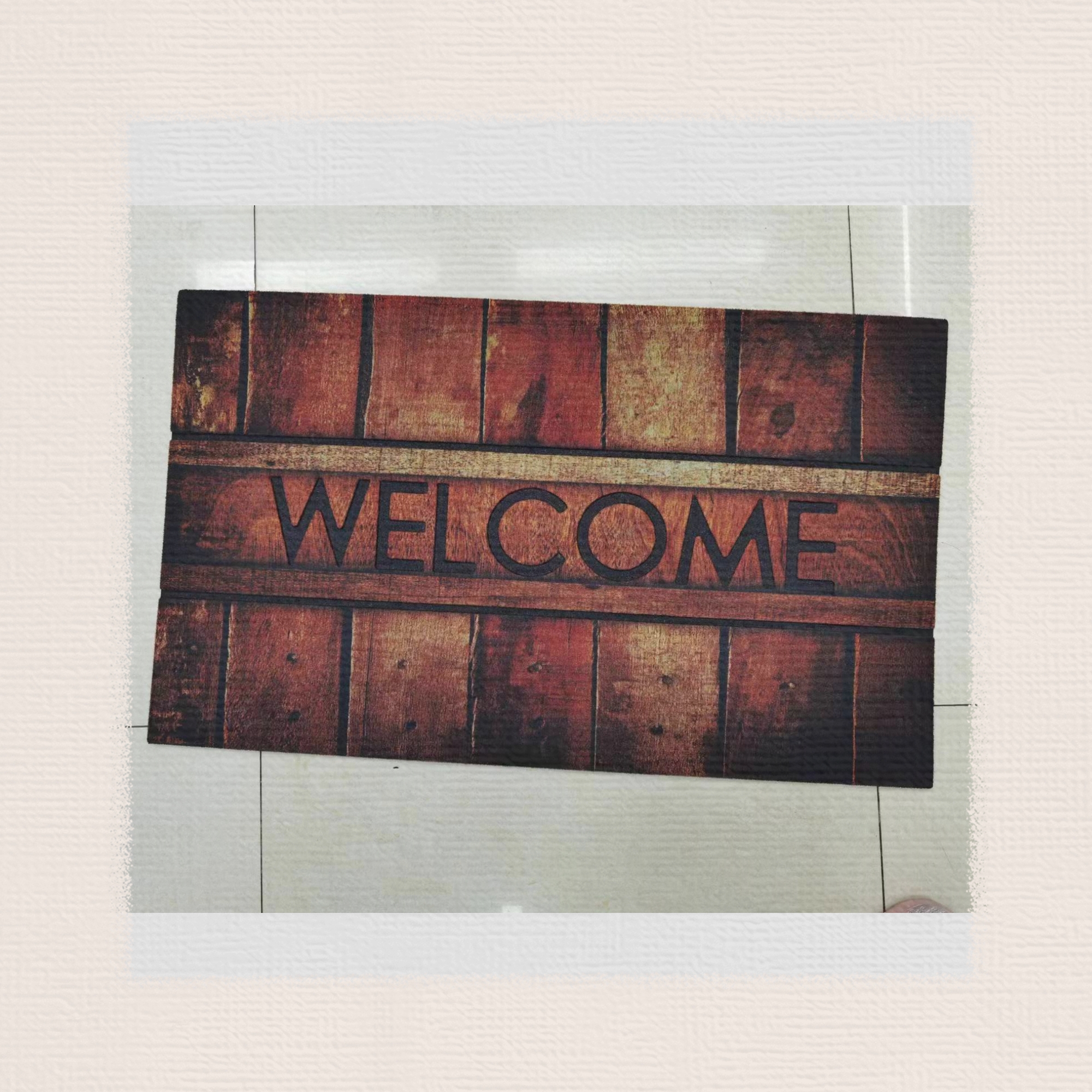 New European-style rubber base flocking floor mat, anti-slip mat, door mat, rubber foot mat, outdoor mat, 40*60cm Item Picture