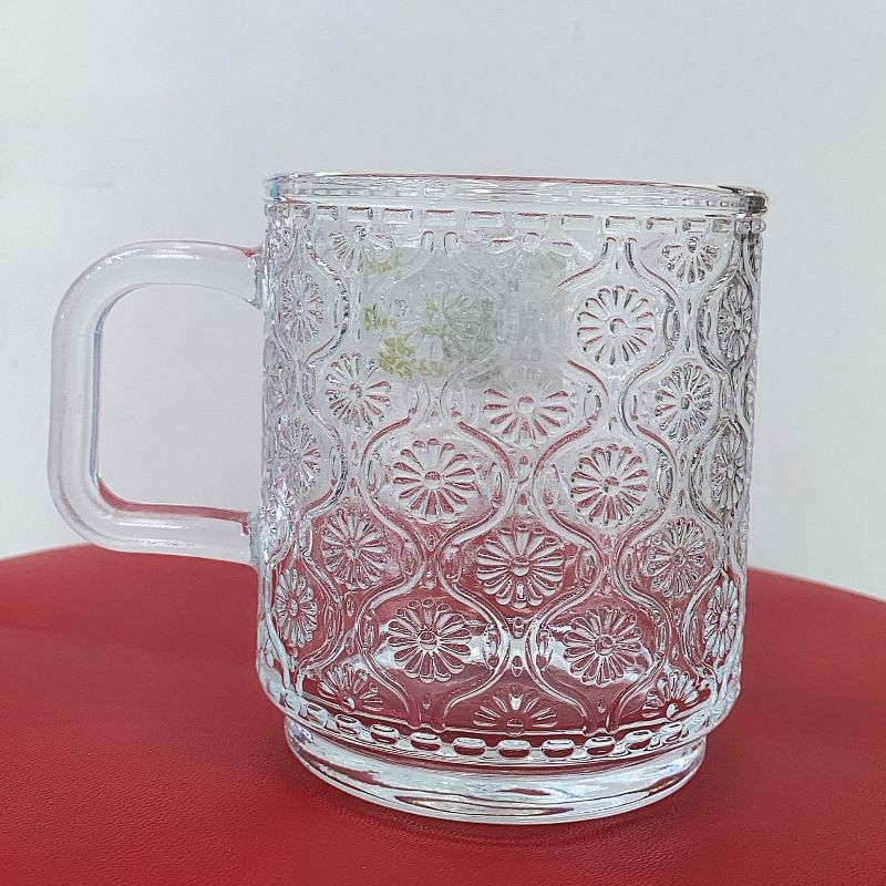 韵器ins带把玻璃杯高颜值牛奶杯茶杯果汁水杯咖啡杯冷饮杯早餐杯图