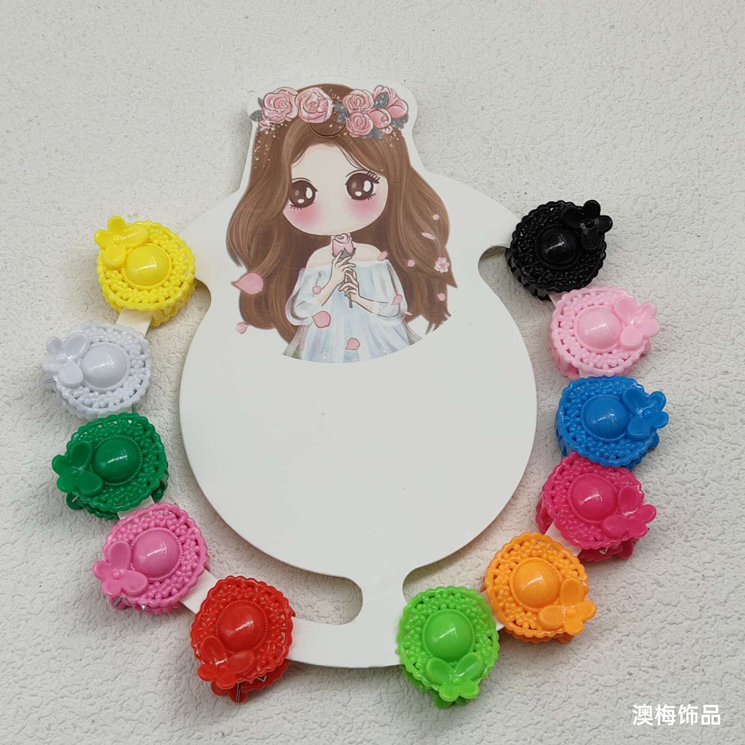 2CM mini hat solid color gripper, children's hair gripper, small bangs hair clip, top clip, broken hair clip, hair clip Item Picture