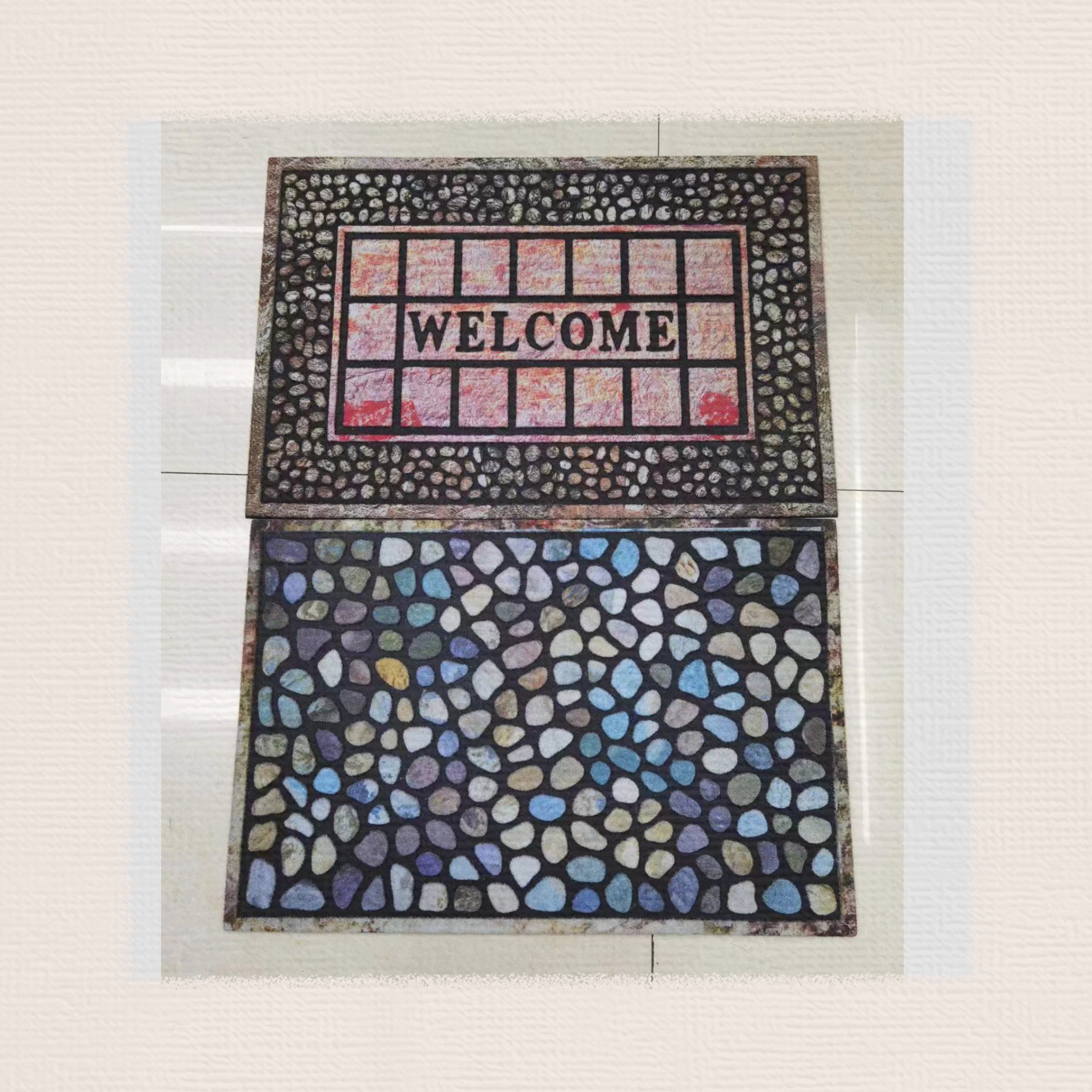 The European-style rubber base flocked floor mat, anti-slip door mat, rubber foot mat and flocked floor mat are of good quality with clear and beautiful patterns. The outdoor mat size is 45*75cm and there are multiple patterns that can be mixed Application Scenario